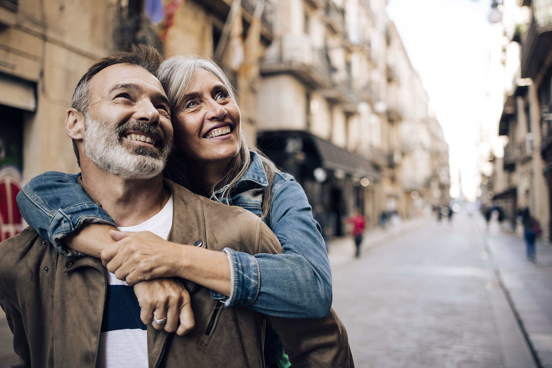 Portrait of a happy mature couple enjoying their vacation